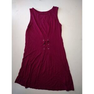 Art Class Kids Girls Raspberry Pink Lace Up Jersey Dress Size M 7 8